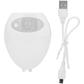Lampka LED RGB+UV z czujnikiem ruchu do toalety ładowanie USB [13200000396]
